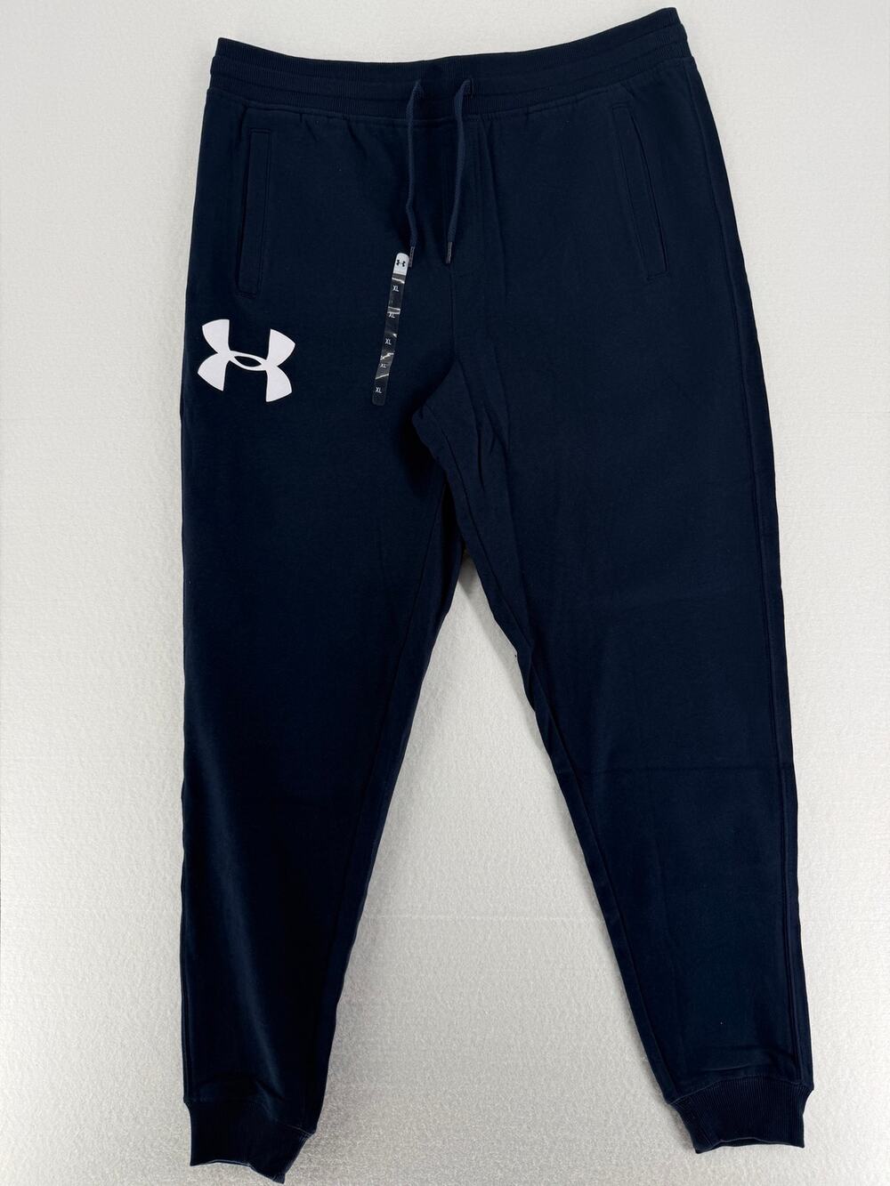 Under Armour Rival Graphic Joggers Mens XL Navy Fleece Sweatpants NWT 1347277